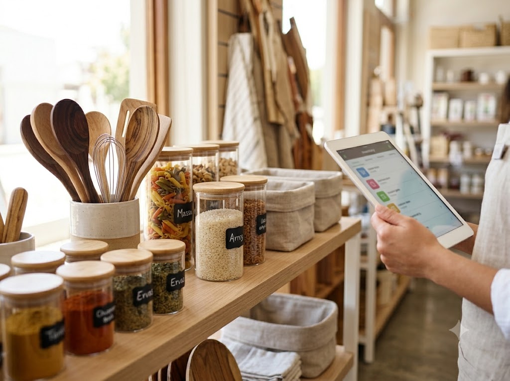 Controle de estoque variado para loja de utensílios e produtos para casa